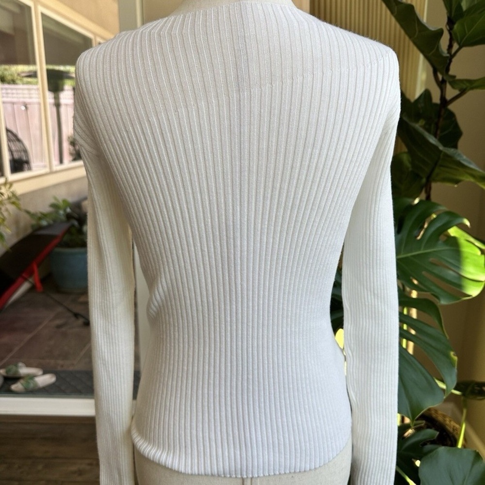 White Ribbed Sweater - Picture 4 of 4